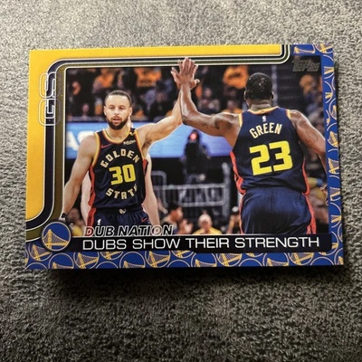 Tarjeta del equipo Golden State Warriors Topps NBA 2025 Dub Nation #291 logotipo frontera SSP Foto 1 de 2