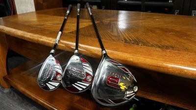 TAYLORMADE 2007 BURNER 10.5* DRIVER 3 WOOD & HYBRID 4 MIXED GRAPHITE RH Set Of 3 - Image 1 of 4