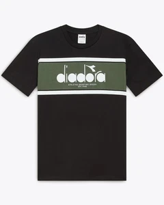 Men's Diadora Gun Green LOGO SS T2 Cotton Casual T-Shirt - Picture 1 of 9