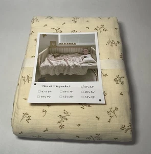 BuLuTu Coperta Neonato Mussola Cotone Motivo Oliva 47"x51" - Foto 1 di 4