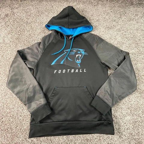 Carolina Panthers Sweater Adult Small Black Sweatshirt Hood NFL Football Men Cover