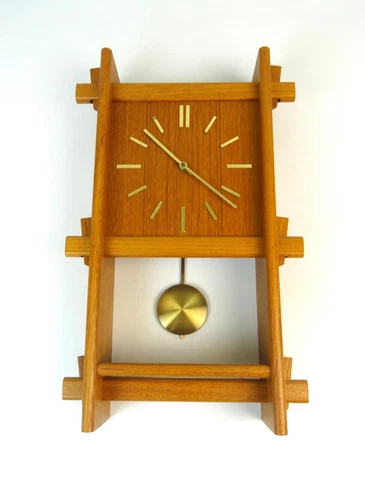 DANISH MODERN MID CENTURY 60S TEAK WOOD VINTAGE PENDULUM WALL CLOCK BY DANCLOCK Cover