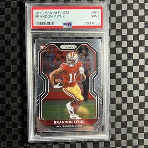 2020 Panini Prizm Football Base Card #301 Brandon Aiyuk RC 49ers PSA 9 - Picture 1 of 2