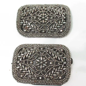 Pair of Steel Shoe Clips Vintage Buckle Sash - Picture 1 of 4