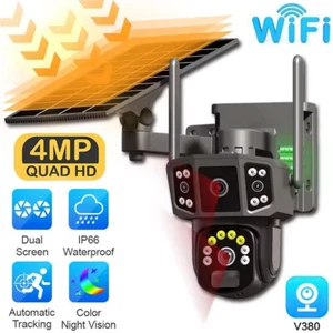 Outdoor Solar Security Camera Wireless WiFi Night Vision PIR Motion Surveillance - Picture 1 of 20