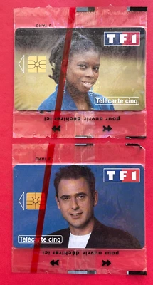 Beau lot de 2 télécartes neuf sous blister, privées TF1 5 unités - Image 1 of 2