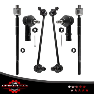 6pcs Front Tie Rod Ends + Sway Bar End Links For Hyundai Tiburon 2003-2008 - Image 1 of 4