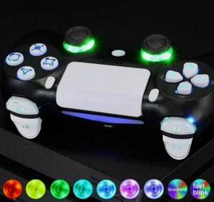 Multi-colors Luminated DTF 2. LED Kit for PS4 Controller Black Shell Housing Kit - Picture 1 of 2