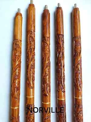 Hand Carved Walking Cane Lot Of 5 Walking Stick For Men Women Handmade Gift - Image 1 of 4