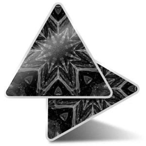 2 x Triangle Stickers 10cm - BW - Abstract Kaleidoscope #38832 - Photo 1/9
