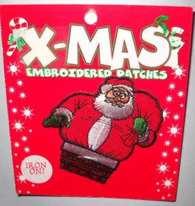 Vintage NOS X-MAS Embroidered Iron-on Patches By Kalan SANTA CLAUS 1998 - Picture 1 of 2