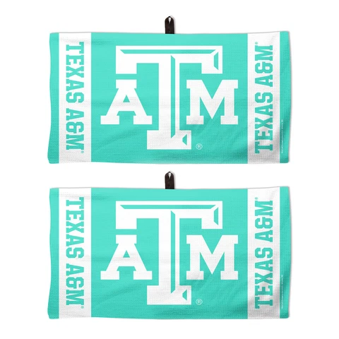 2-Pack Texas A&M Aggies NCAA Waffle Golf Bag Towel Pastel Green 14" x 24" Cover