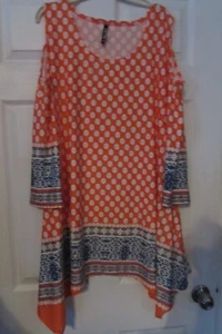 NEW/unworn WHITE MARK sz 3X poly/spandex cold shoulder shirt top blouse - Picture 1 of 8