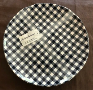 TOMMY BAHAMA BLUE GINGHAM MELAMINE PLATES SET OF 4 - Picture 1 of 3
