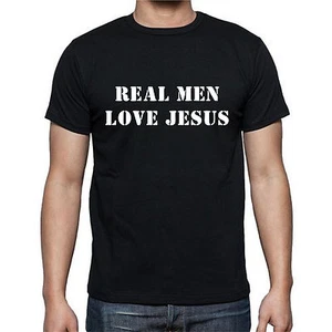 Real Men Love Jesus God T shirt tee Religion Lord HIM - Picture 1 of 1