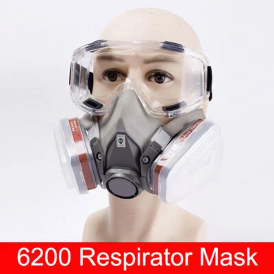 Half/Full Face Mask With Goggles Filter Anti-Dust/Gas Respirator 6200 Reusable - Image 1 of 4