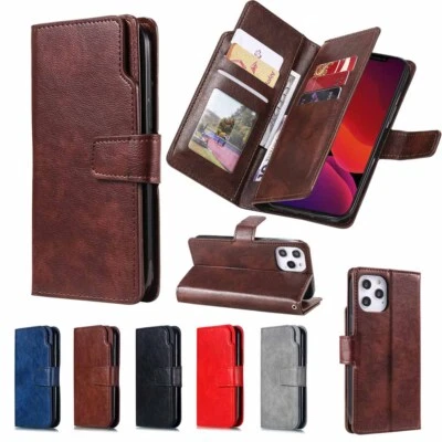 For iPhone 17 Pro Max 16 15 14 13 12 11 SE Wallet Card Holder Leather Case Cover - Image 1 of 4
