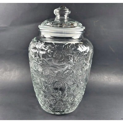 Princess House Crystal Fantasia BOTE GRANDE tapa hermética 9,5” de alto vintage Foto 1 de 4