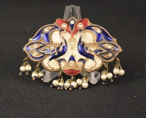 Vintage Peacock Brooch: Cloisonné and Seed Pearl - Picture 1 of 8