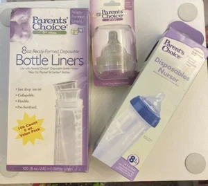 Parent’s Choice Disposable Drop In Nurser Starter Set! SLOW & Fast Nipples🤩 - Picture 1 of 17