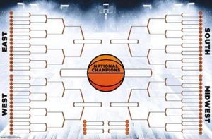 March Madness NCAA Basketball Tourney 68-Team Fill-In Brackets 22x34 Wall POSTER - Picture 1 of 1