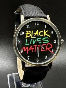 Siretti Brand Black Lives Matter Unisex Black Colorful Dial Red Band Watch New - Picture 1 of 8