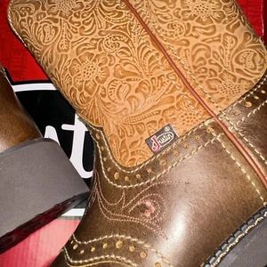 Justin Damen GY9530 Starlina 11" hellbraun rutschfest quadratische Zehenpartie Westernstiefel - Bild 1 von 12