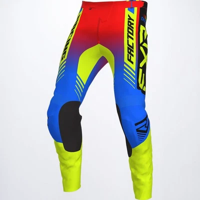 Pantalones todoterreno FXR Racing Clutch Pro azul/alta visibilidad/rojo MX talla 24 para jóvenes Foto 1 de 2