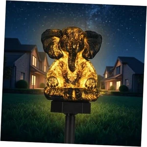 Solar Outdoor Garden Decor Statue Lights, Solar Elephant Lights Yard - Picture 1 of 7