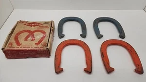 Vintage Diamond Double Ringer Pitching Horseshoes A and B In Original Box 2.5lbs - Picture 1 of 3