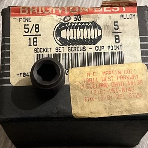(3 Stck.) 5/8-18 X 5/8 Zoll Legierung FEINE STECKSCHLÜSSELSATZSCHRAUBEN CUP POINT HERGESTELLT IN USA - Bild 1 von 4