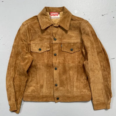 Vintage 1960s Levi’s Suede Cowhide Trucker Western Ranch Jacket Big E NWOT? S-M - Image 1 of 4