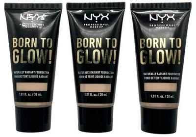 3 Pack NYX Born To Glow Naturally Radiant Foundation LIGHT - Sealed - Image 1 of 3