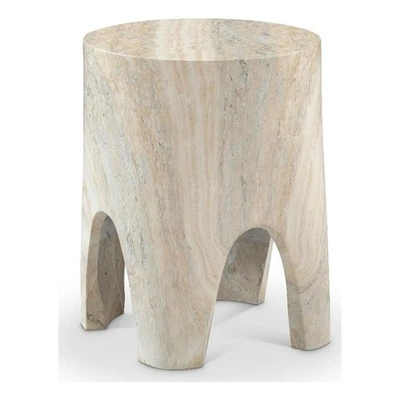 Meridian Furniture Foligno Travertine Indoor/Outdoor Concrete End Table - Image 1 of 4