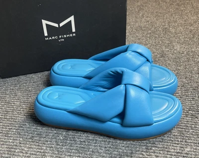 Marc Fischer LTD Vayle Platform Sandals Women Size 9.5 Light Blue NEW - Image 1 of 4