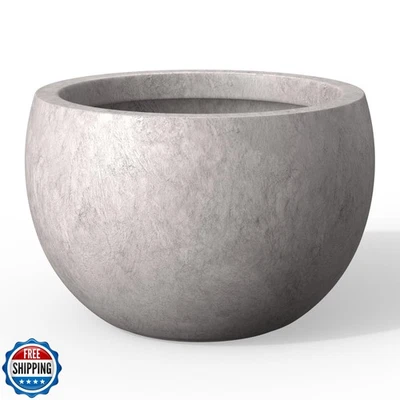 Maceta de hormigón redonda Kante de 15,7" de diámetro, cuenco grande exterior/interior Foto 1 de 4