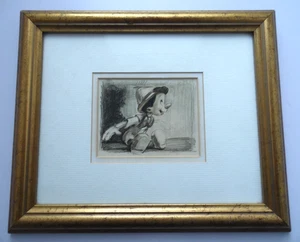 WALT DISNEY PINOCCHIO STORYBOARD SKETCH DRAWING FRAMED PRINT - Picture 1 of 5