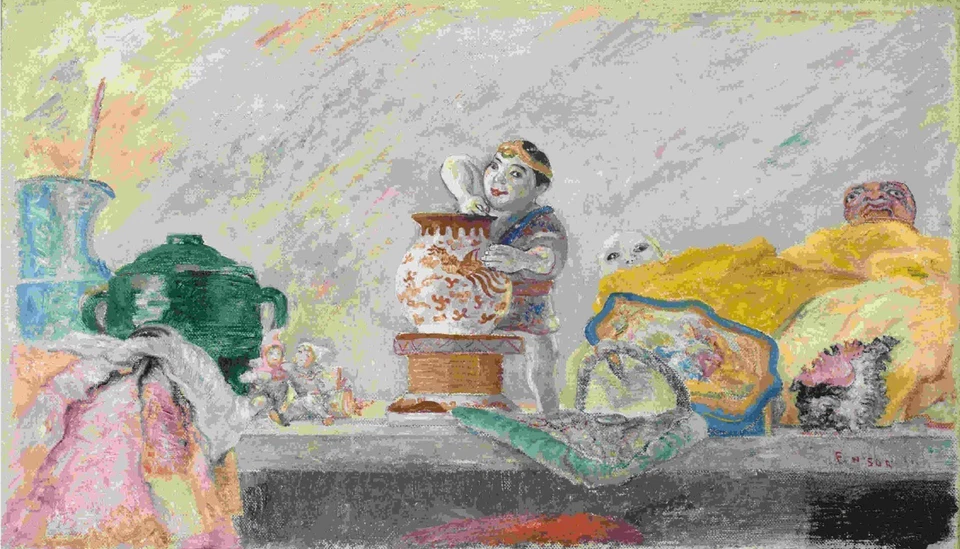 James Ensor Nature Morte au Magot Chinoiseries & Étoffes : Giclée Art Print 1891 - Image 1 of 2