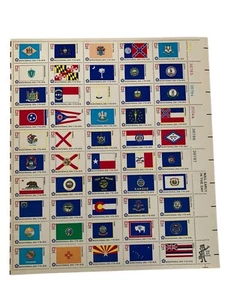 USA 13 Cent Bicentennial Era 1776-1976 State Flag Stamps Sheet of 50 Collectible - Picture 1 of 2