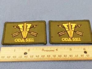 PAIR OF -  Special Forces ODA 5311 PATCHES - GREEN - HOOK BACKS - NEW - Picture 1 of 3