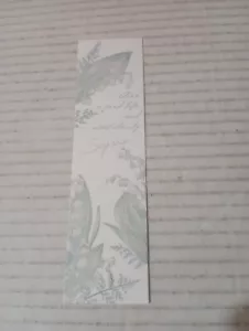 Lily Of The Valley Embossed Green Bookmark Live A Good Life And Meet Slowly - Picture 1 of 3