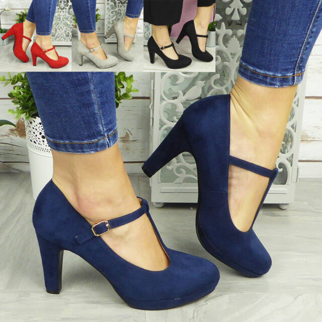 711 Zapatos Baile Mujer 3 Cm Sandalias de correa de tobillo de tacón grueso  aterciopelado de color sólido de moda de verano para mujer Calzado Mujer  Todo (Blue, 36) : : Moda