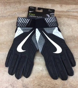 Nike D-Tack Lineman Football Gloves Black White Silver 3XL Adult Unisex - Picture 1 of 8