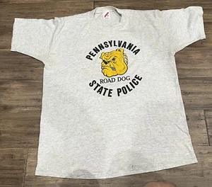 Vintage Pennsylvania Road Dog State Police T-Shirt Bulldog Bully Gr. XL grau - Bild 1 von 3
