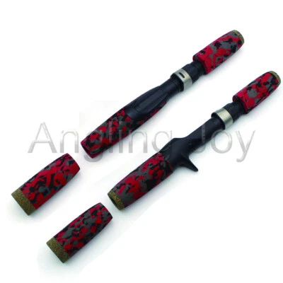ANGLING_JOY Red CAMO Casting Spinning Fishing Rod Handle Split Grip and Reel Seat DIY Repair