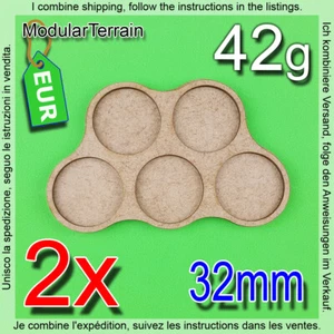 2x Movement Tray 32mm Round Base 2+3 Warhammer 40k Age Of Sigmar AOS Apocalypse - Imagen 1 de 10