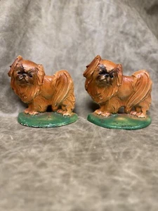 Sujetalibros originales de hierro fundido Hubley Pekingese Nº 353 con pegatinas - Imagen 1 de 7