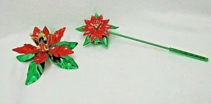 DEPARTMENT 56 POINTSETTIA TAPER CANDLE HOLDER AND CANDLE SNUFFER NO BOX - Bild 1 von 8