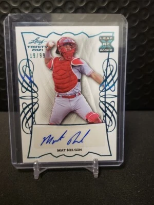 2021 Leaf Trinity Base Auto Platinum /99 Mat Nelson #BA-MN1 Auto - Image 1 of 2