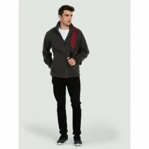 Mens Premium Full Zip Micro Fleece Jacket Uneek Heavyweight Coat Anti Pill TOP - Picture 1 of 8
